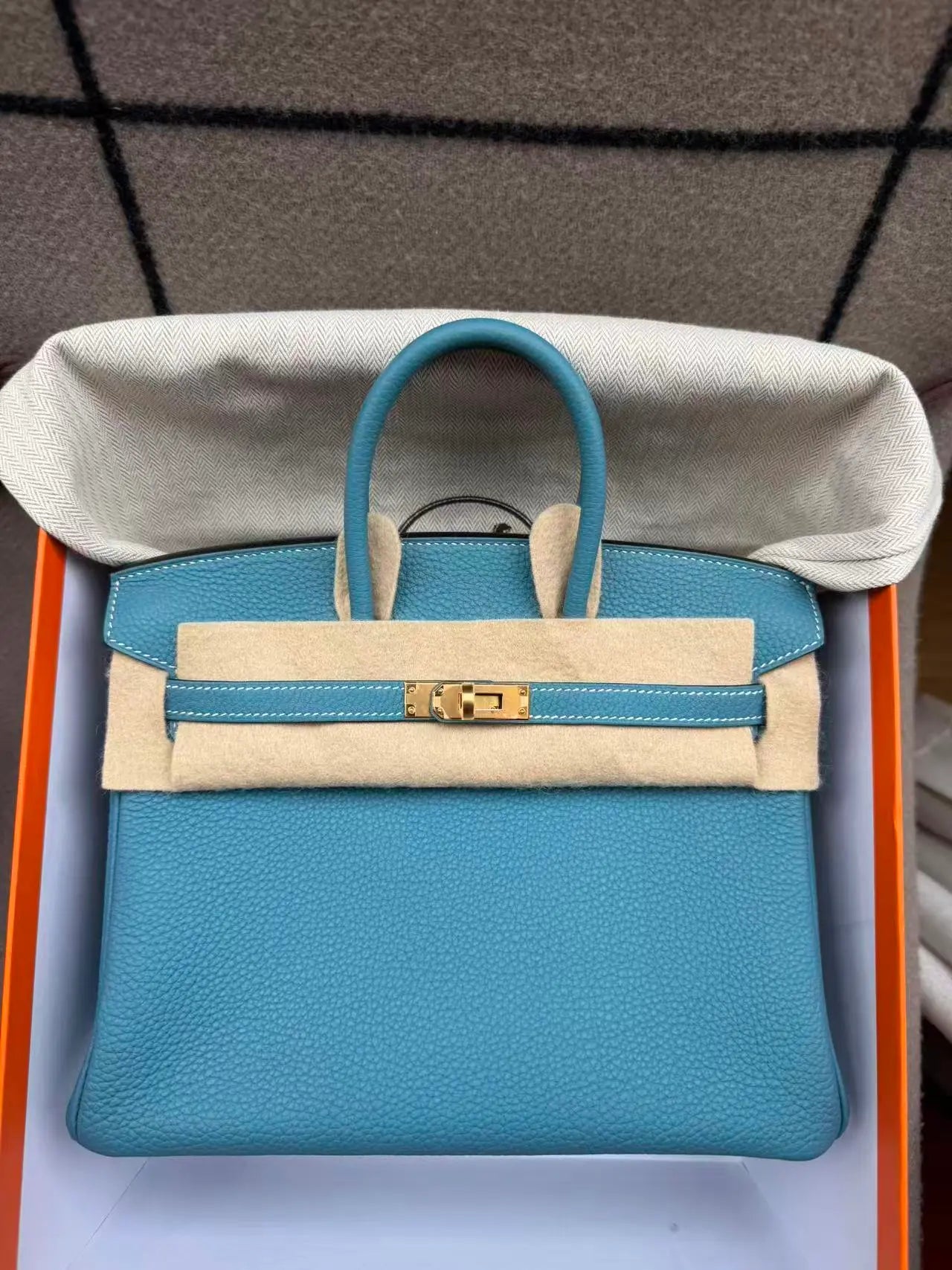 Birkin 25 Blue Jean Togo GHW