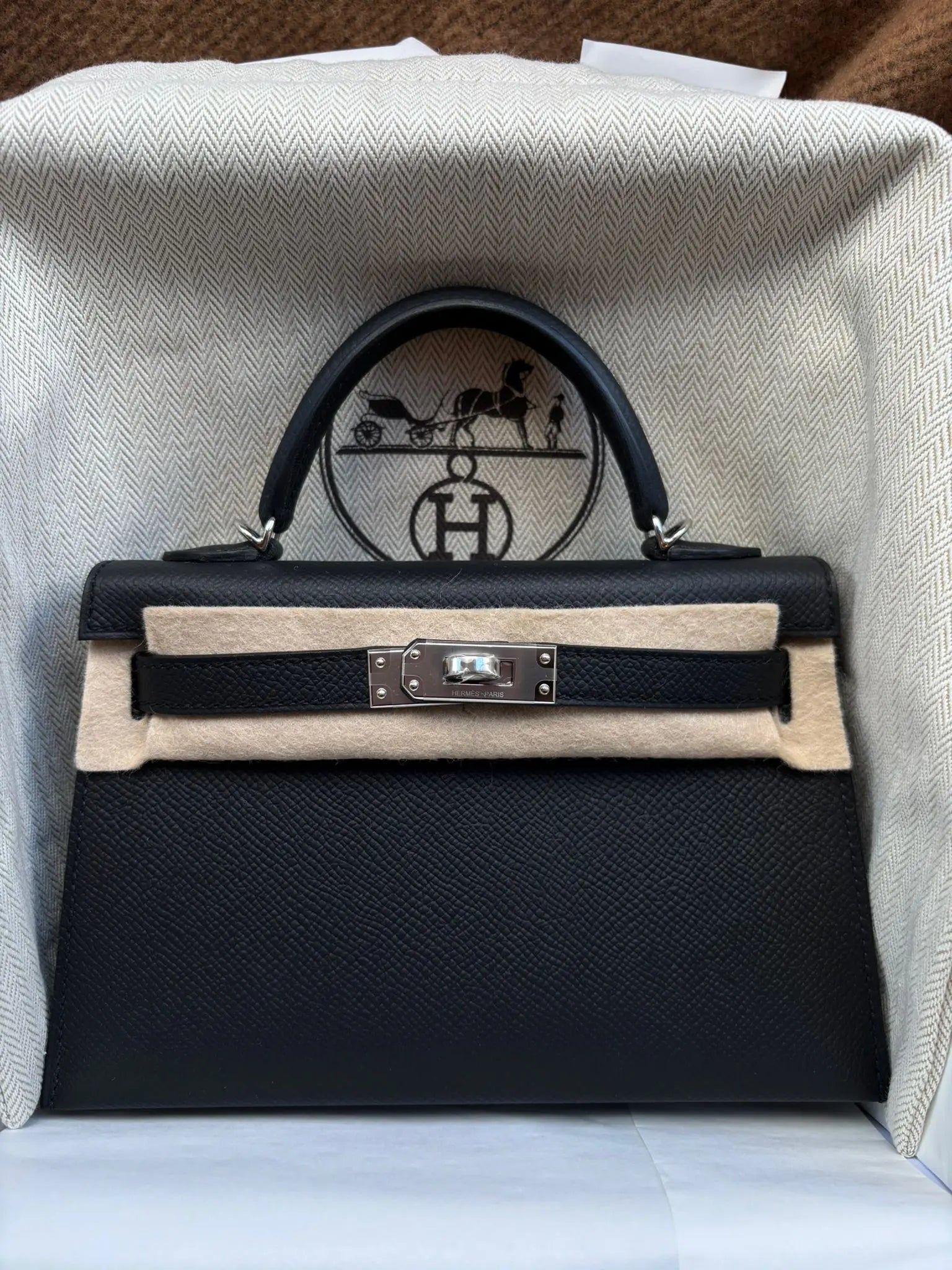 Mini Kelly  Epsom PHW bag