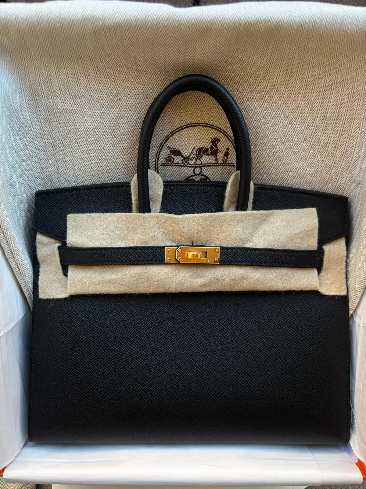 Birkin 25 Noir Epsom Sellier GHW
